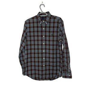 Ralph Lauren Plaid Button-Down Long Sleeve Shirt 100% Cotton Size Medium